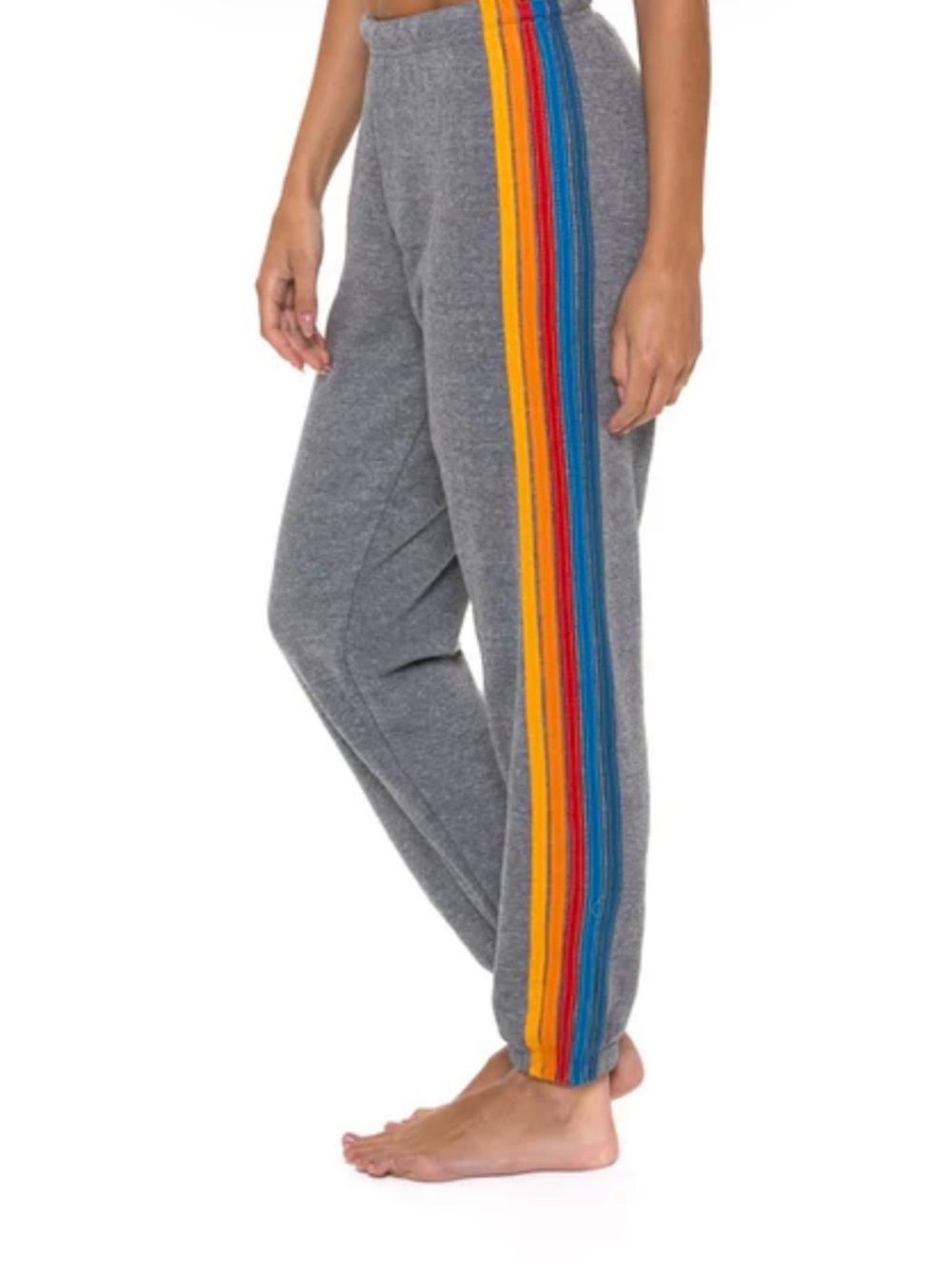 Aviator Nation 5 Stripe Sweatpants - Heather Grey / Size XS